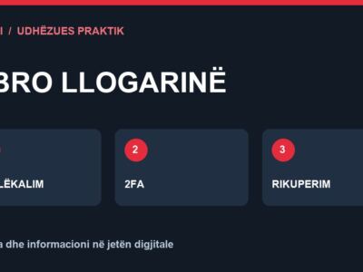 Mbro llogarinë me fjalëkalim unik, 2FA dhe mundësi rikuperimi.